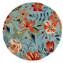 vintage retro floral design round rug