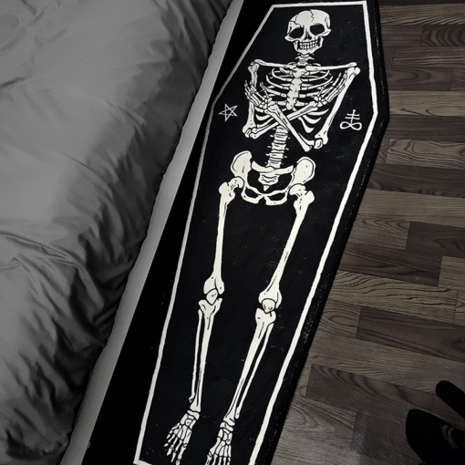 Gothic Skeleton Coffin Rug