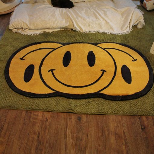 Funny Trippy Smiley Face Rug
