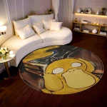 Pokemon Psyduck Round Circle Rug - Boy Bedroom Game Room Decor Gift H - Custom Rug