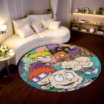 Rugrats Cartoon Round Circle Rug - Boy Bedroom Game Room Decor Gift O - Custom Rug