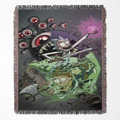 Rick
  and Morty Woven Blanket Tapestry - Quirky Style