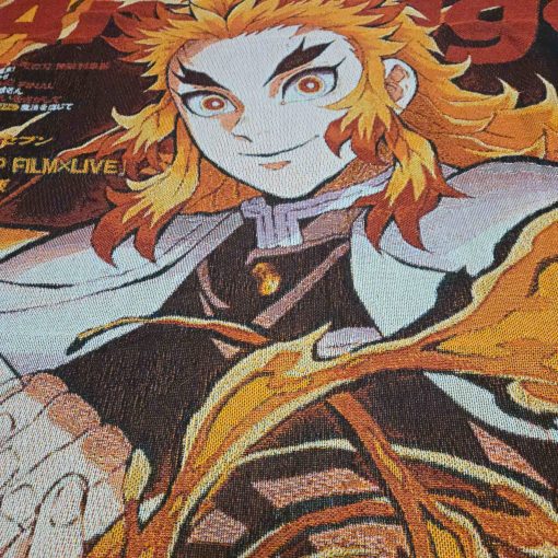 Demon Slayer Rengoku Kyoujurou Anime Woven Blanket Tapestry - Image 7