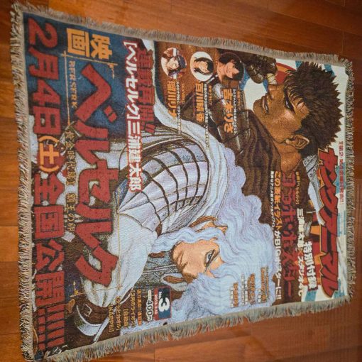 Berserk Manga Cover Woven Tapestry Throw Blanket – Iconic Wall Rug & Cozy Home Decor, Perfect for Anime Lovers - Image 6
