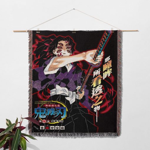 Demon Kokushibo Woven Tapestry Throw Blanket – Bold Wall Art, Room & Home Decor, Dark Interior Accent - Image 2