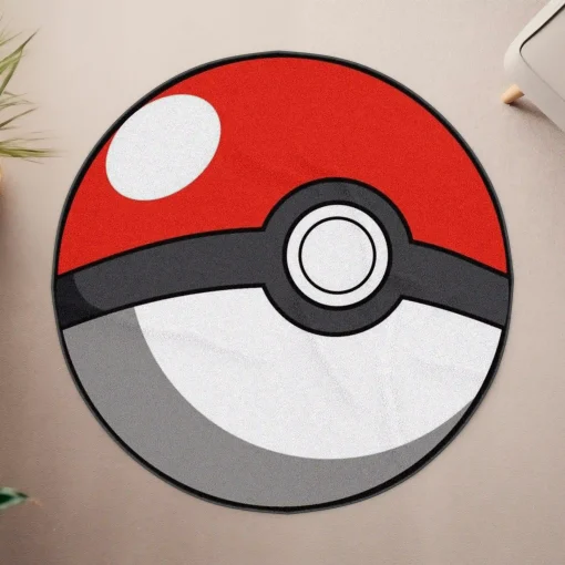 Pokeball Round Rug – Classic Carpet for Kids Room or Gaming Setup - Image 4