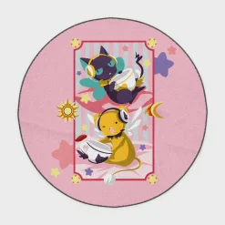 Keroberos and Spinel-Sun Round Rug – Cute Rug for Girls Room or Magical Decor