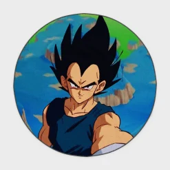 Vegeta Round Rug – Cool Round Rug for Game Room or Otaku Decor