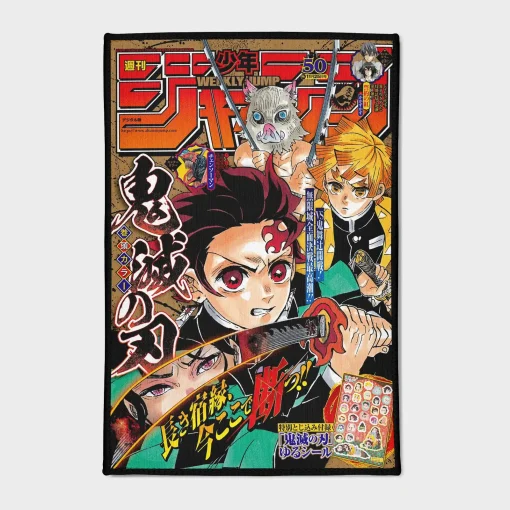 This *Demon Slayer* Jump cover rug is perfect for boys' rooms or as a gift for fans. It adds a unique touch to your room while showcasing the series’ stunning art.
