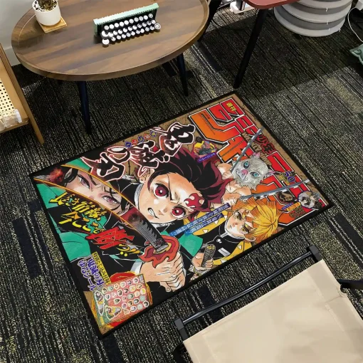 Demon Slayer Jump Cover Rug – Unique Floor Mat for Boys Room or Gift - Image 2