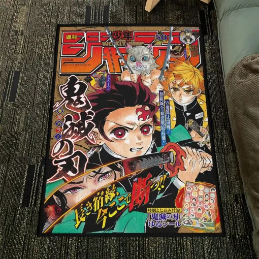 Demon Slayer Jump Cover Rug – Unique Floor Mat for Boys Room or Gift - Image 4