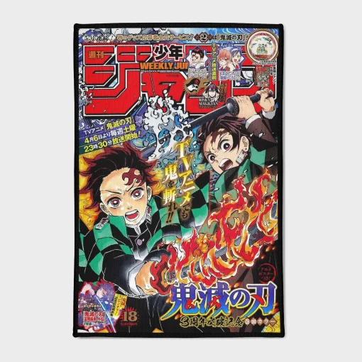 Bring Tanjiro’s resolve into your space with this unique Jump cover rug. Perfect for your game room or cozy bedroom, it adds an inspiring touch to your decor.