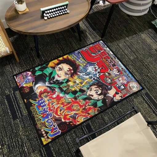 Tanjiro Jump Cover Rug – Unique Rug for Game Room or Cozy Decor - Image 2