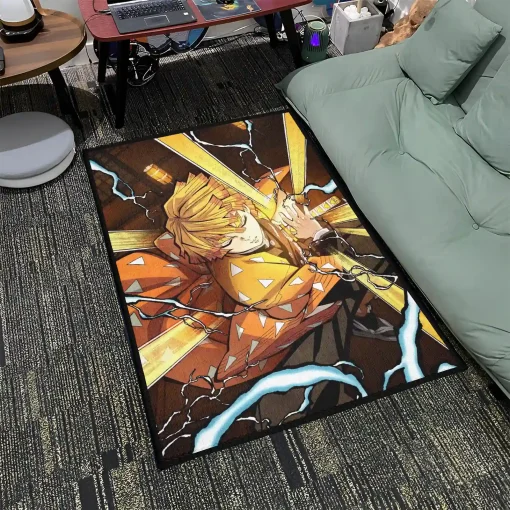 Zenitsu Rug – Cool Floor Mat for Boys Bedroom or Fan Gift - Image 4