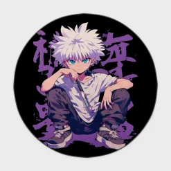 Killua Round Rug – Cute Rug for Kids Room or Gaming Setup Display