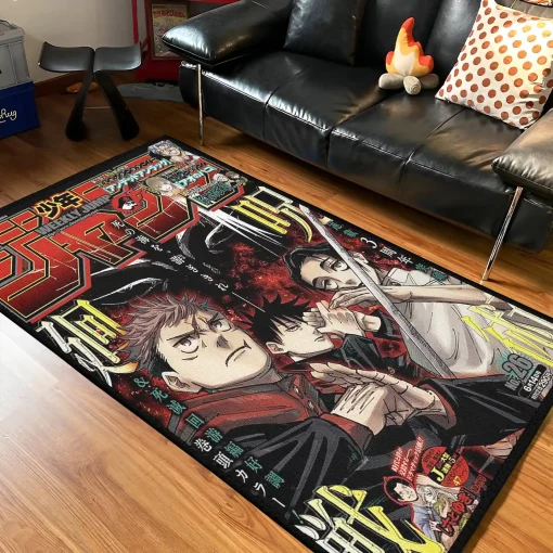 JJK Anime Jump Cover Rug – Unique Floor Mat, Great Gift for Fans - Image 2