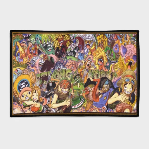 Step into the world of *One Piece* with this comic art area rug. Ideal for your game room or home decor, it adds a stylish and dynamic touch to your space.
