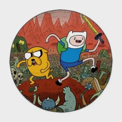 Adventure Cartoon Round Rug – Fun Cartoon Decor for Kids or Gamers