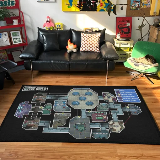 AU The Skeld Map Rug – Cool Among Us Game Rug for Gaming Room - Image 2