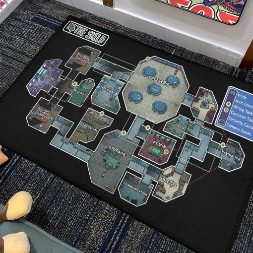 AU The Skeld Map Rug – Cool Among Us Game Rug for Gaming Room - Image 4