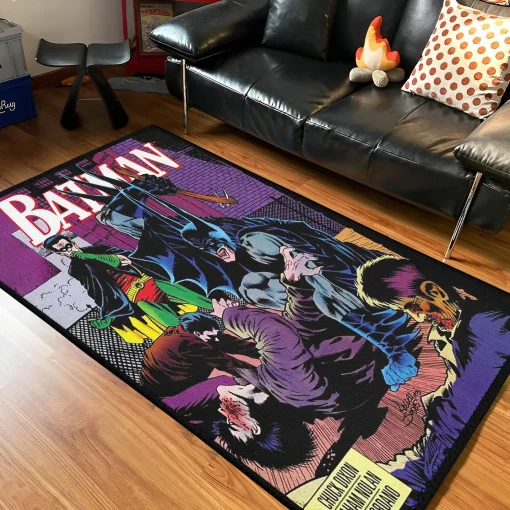 Bats Comic Cover Rug – Cool Superhero Carpet for Game Room or Fan Decor - Image 2