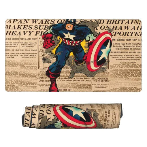 This Captain America mouse pad is a classic superhero-themed desk mat, perfect for gaming rooms, otaku setups, or collector displays. A must-have for Marvel fans.