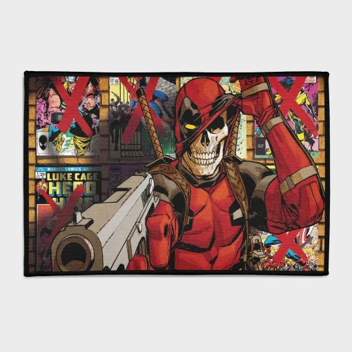 Step into the world of anti-heroes with this DP rug. Perfect for game rooms or as a fan gift, it adds a fun and quirky comic touch to your decor, ideal for fans of anti-hero themes.