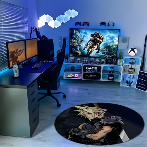 Cloud Round Rug – Epic Game Rug for Otaku Room or Bedroom Decor - Image 3