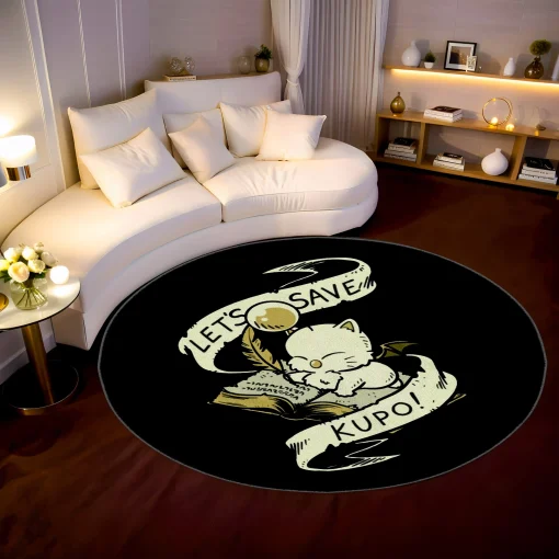 Moogle Round Rug – Fun Character Carpet for Girls Room or Gift Decor - Image 2
