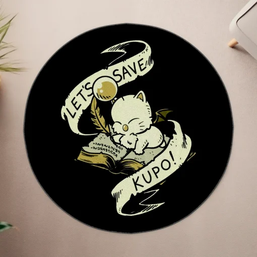 Moogle Round Rug – Fun Character Carpet for Girls Room or Gift Decor - Image 4