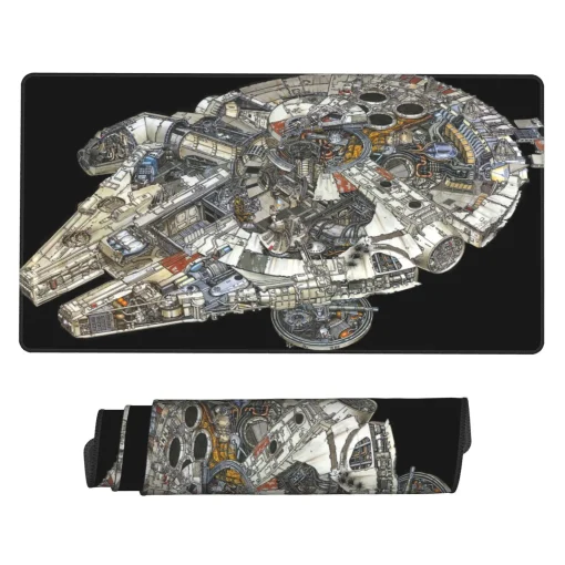 This Millennium Falcon mouse pad is a cool Star Wars spacecraft-themed desk mat, ideal for gaming setups, otaku rooms, or collector displays. Perfect for fans of the iconic ship.