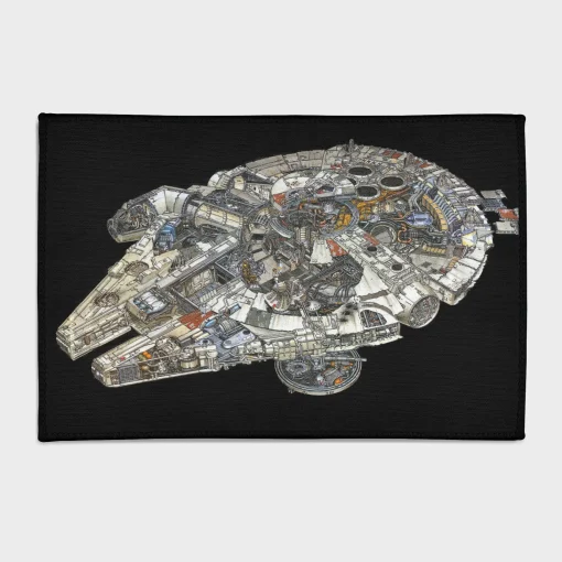 Step into the *Star Wars* universe with this Millennium Falcon rug. Perfect for boys' bedrooms or as collector merch, it adds an epic touch to any room with the iconic starship that every *Star Wars* fan loves.