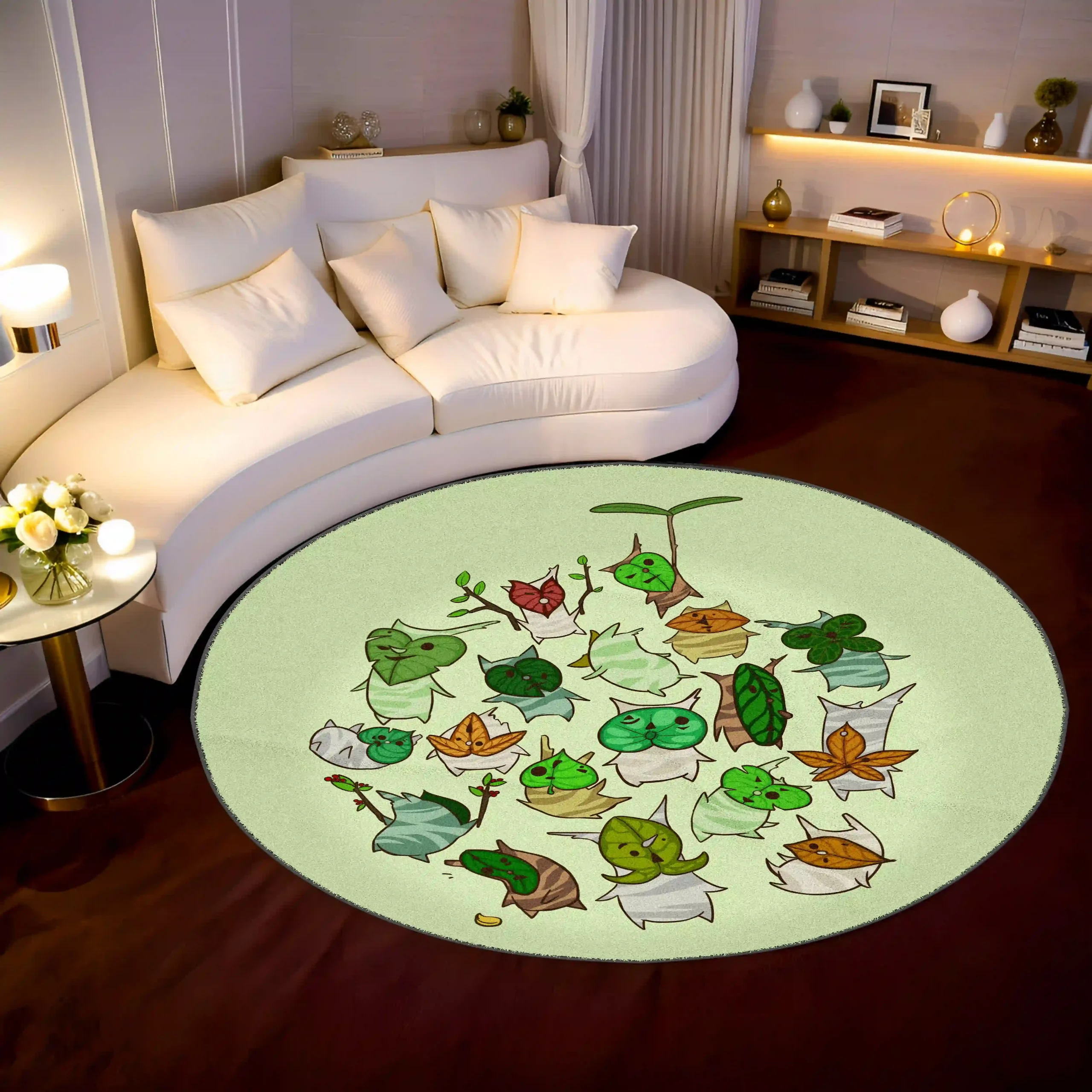 Korok Round Rug – Fun Forest Rug for Gaming Room or Nature Decor - Image 2