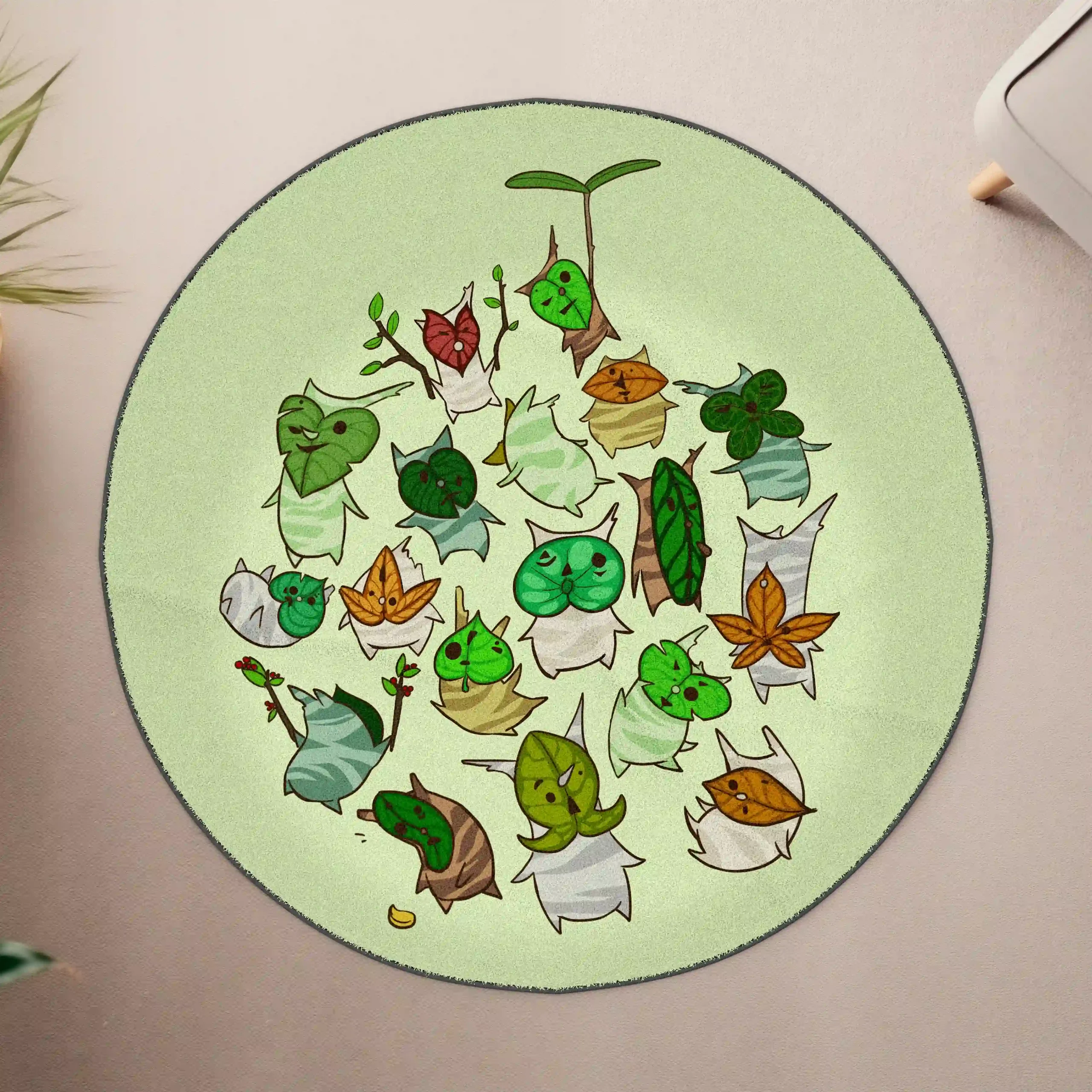 Korok Round Rug – Fun Forest Rug for Gaming Room or Nature Decor - Image 4