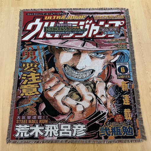 JoJo Steel Ball Run Adventure Woven Tapestry Throw Blanket – Bold Wall Hanging, Room & Home Decor - Image 6