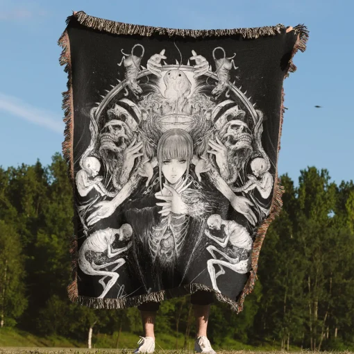 Chainsaw Man Makima Woven Tapestry Throw Blanket - Modern wall art for anime lovers - Image 4