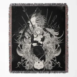 Chainsaw Man Power Woven Tapestry Throw Blanket - Bold anime wall hanging for stylish rooms