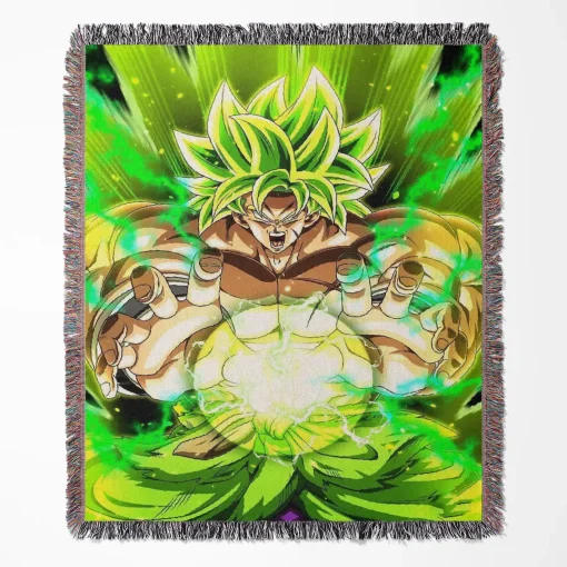Dragon Ball Broly Woven Tapestry Throw Blanket - Epic wall rug for action fans