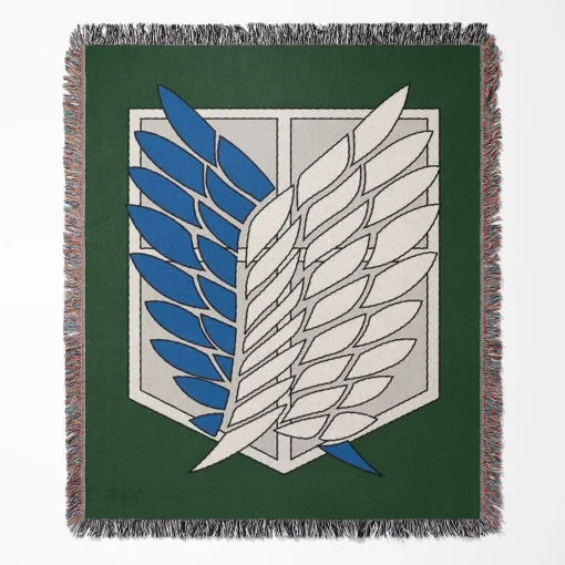 Attack on Titan Scout Regiment Woven Tapestry Throw Blanket – Striking Wall Art & Room Decor, Great Gift for Collectors