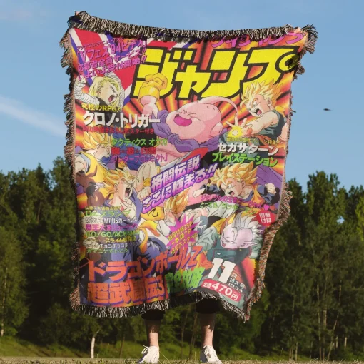 Dragon Ball Manga Cover Woven Tapestry Throw Blanket - Retro anime wall art for room decor - Image 4