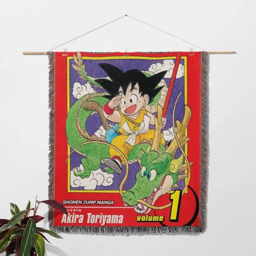 Dragon Ball Volume 1 Cover Woven Tapestry Throw Blanket - Vintage manga wall rug - Image 2