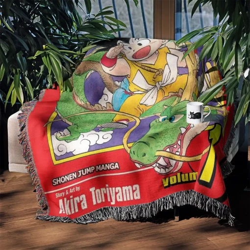 Dragon Ball Volume 1 Cover Woven Tapestry Throw Blanket - Vintage manga wall rug - Image 3