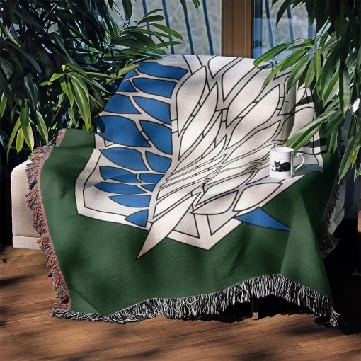 Attack on Titan Scout Regiment Woven Tapestry Throw Blanket – Striking Wall Art & Room Decor, Great Gift for Collectors - Image 3