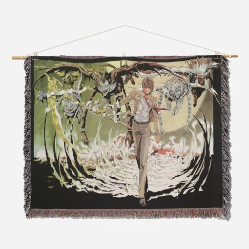 Death Note Light Yagami Woven Tapestry Throw Blanket - Perfect wall art for thriller fans - Image 2