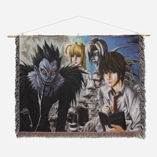 Death Note Woven Tapestry Throw Blanket - Dark anime wall art for room decor - Image 2