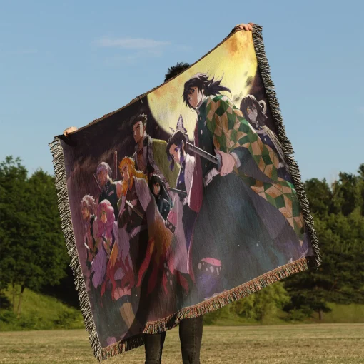 Demon Slayer Woven Tapestry Throw Blanket - Perfect for wall hanging or cozy throw - Image 3