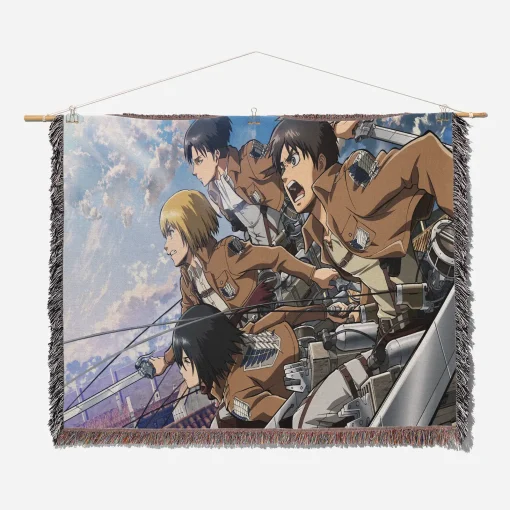 Attack on Titan Woven Tapestry Throw Blanket – Epic Wall Art & Home Decor, Perfect Gift for Anime Lovers - Image 2