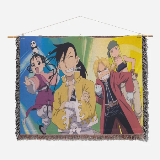 Fullmetal Alchemist Woven Tapestry Throw Blanket - Steampunk anime wall art - Image 2