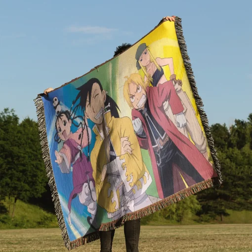 Fullmetal Alchemist Woven Tapestry Throw Blanket - Steampunk anime wall art - Image 3