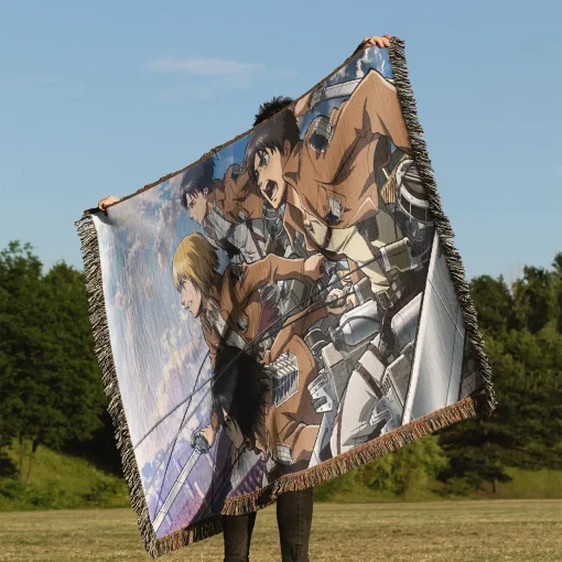 Attack on Titan Woven Tapestry Throw Blanket – Epic Wall Art & Home Decor, Perfect Gift for Anime Lovers - Image 3